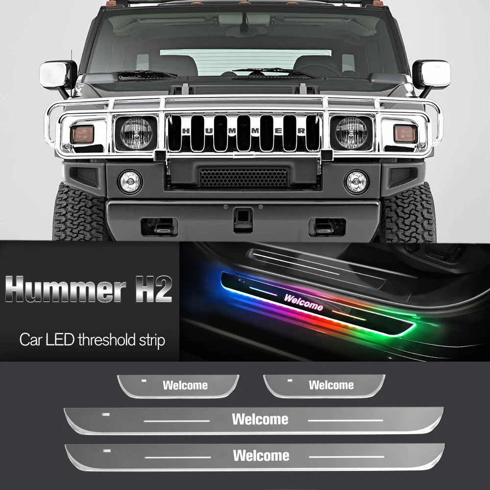 

Car Door Sill Light For Hummer H2 2003-2009 2004 2006 2007 2008 Customized Logo LED Welcome Threshold Pedal Lamp Accessories