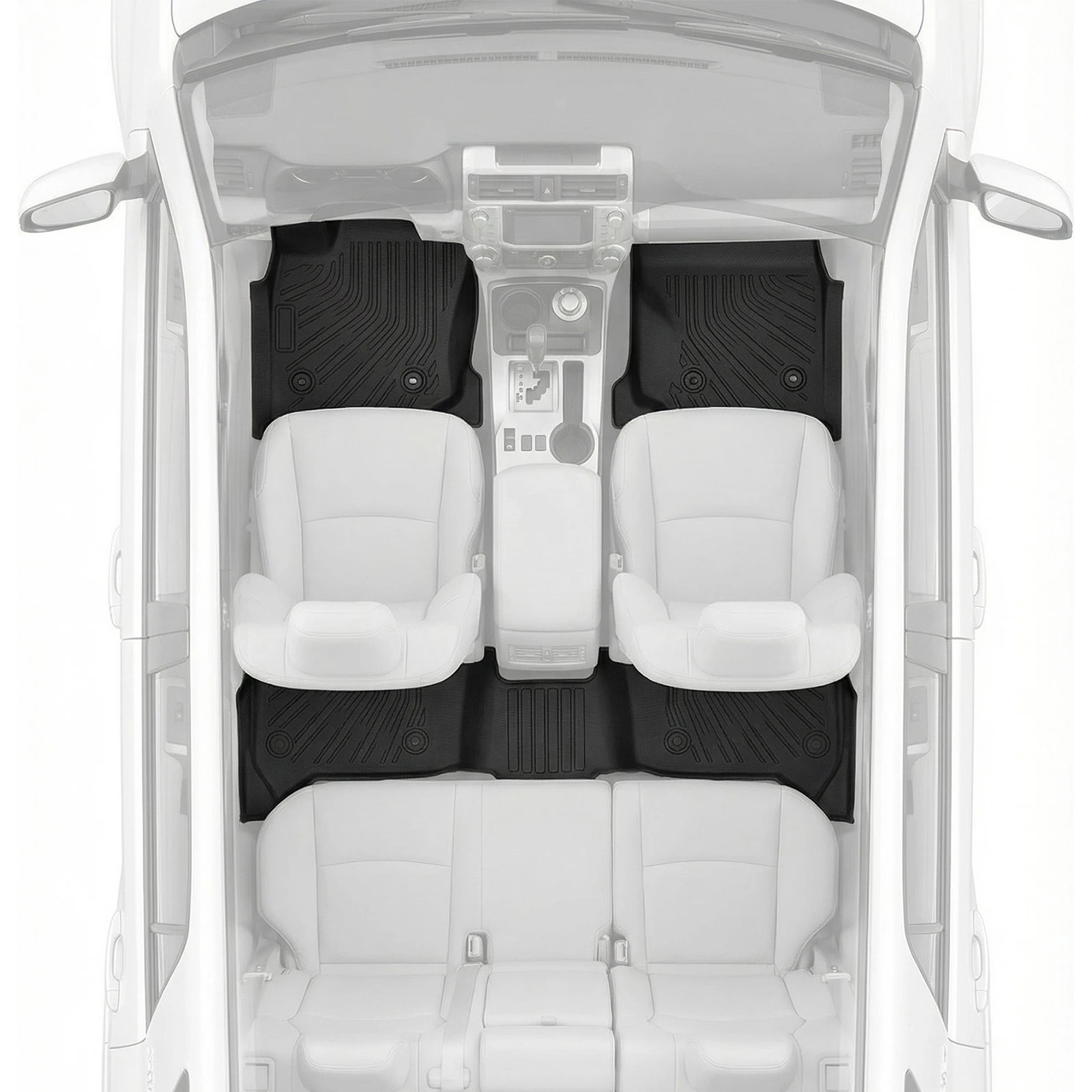 

Floor Mats & Trunk Mat & Backrest Mats Trunk Cargo Liner with Backrest Protectors for Toyota 4Runner 2025-2026 Fuel 7 Seats