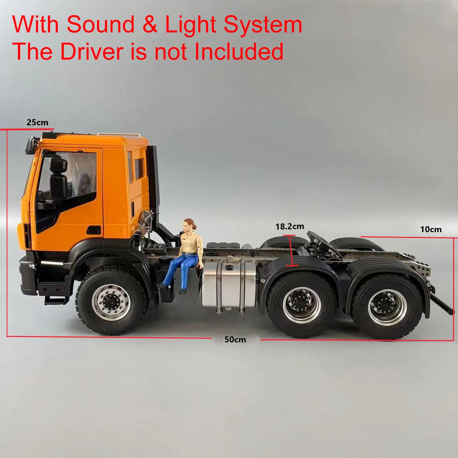 

6x4 RC Tractor Truck 1/14 Metal Chassis Car Remote Control Painted Finished Model Light Sound Systems Motor Servo Toys TH23191