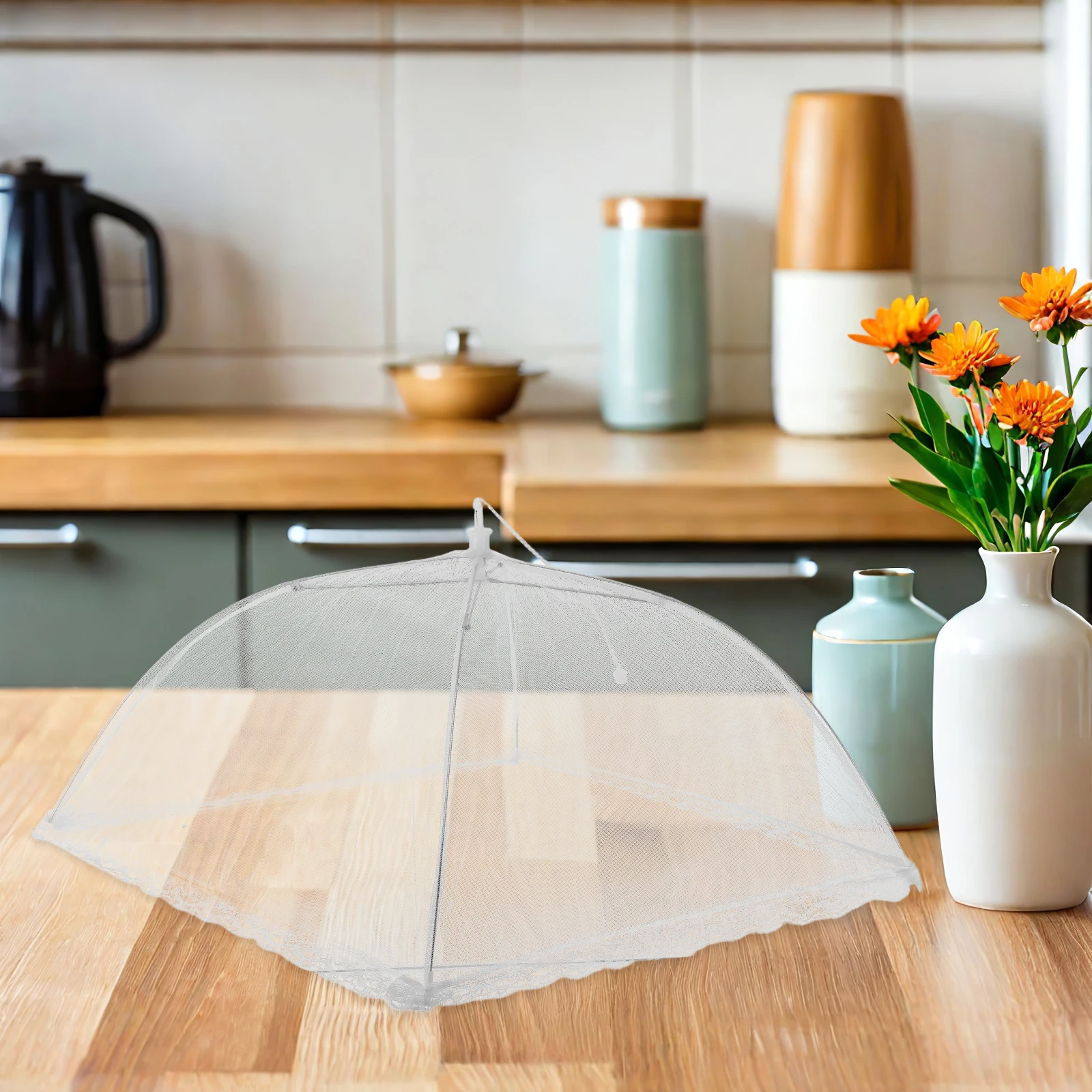 

2pcs Food Cover Tent Anti-Mosquito Mesh For Kitchen Table Outdoor Party Reusable Dustproof Insect Proof Cover Foldable Strong