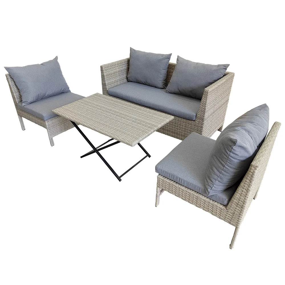 

4pcs Multi-combination Outdoor Sofa Set PE Rattan Furniture Living Room Hotel Villa Park Courtyard Apartment Outdoor Furniture