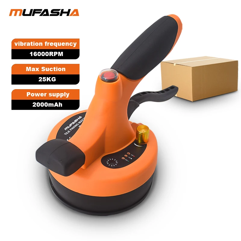 MUFASHA 16000RPM Vibration Frequency Tile Laying Machines A02 Infinitely Variable Speed Built-in Lithium Battery Tiler\'s Use