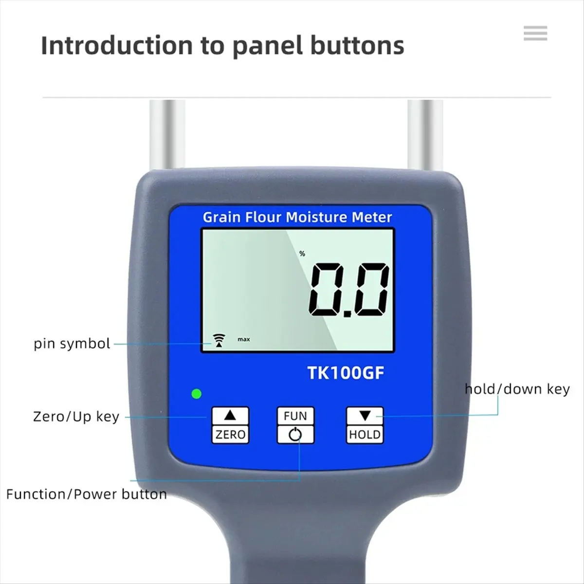 [Y39A]TK100GF Handheld Flour Starch Moisture Tester LCD Digital Display with Backlight Grain Moisture Meter Humidity Tester