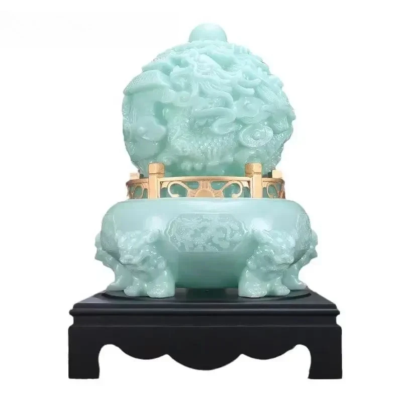 1 piece of resin lucky nine turning Qiankun Ding jewelry for living room and office desktop decoration opening gift