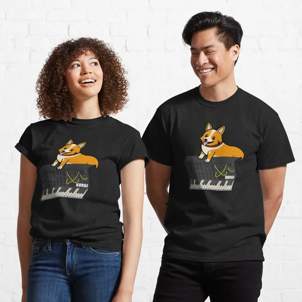 Funny Synthesizer For Corgi Dog Lover Classic T-Shirt Anime Graphic T-shirts For Men Clothing Women Short Sleeve Tees