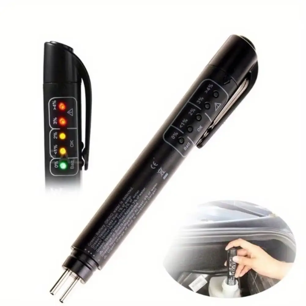 LED Indicator Brake Fluid Tester 5 LED Lights LED Display Liquid Testing Pen Accurate Digital Tester Brake Oil Tester Automotive
