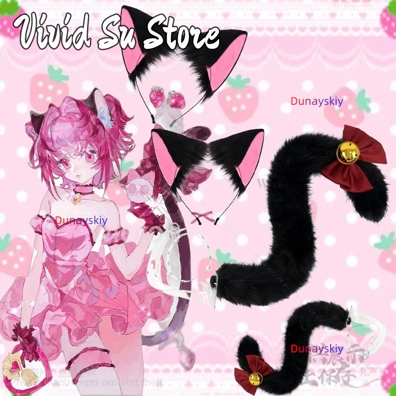 

Anime Tokyo Mew Mew Cosplay Momomiya Ichigo Animal Cat Ears Plush Hair Hoop Hairband Lovely Kawaii Japanese Jirai Kei Girls Cos