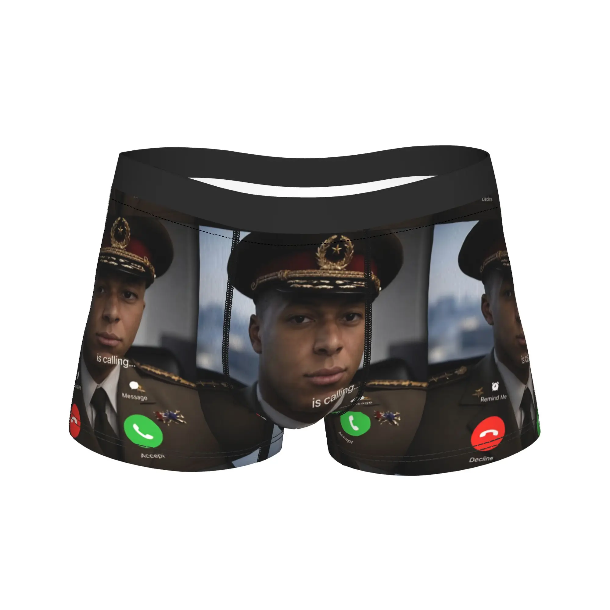 Kylian Mbappe Is Calling Phone Screen Meme Underwear  Custom Boxer Shorts Quality Man Underpants Classic Shorts Briefs Gift Idea