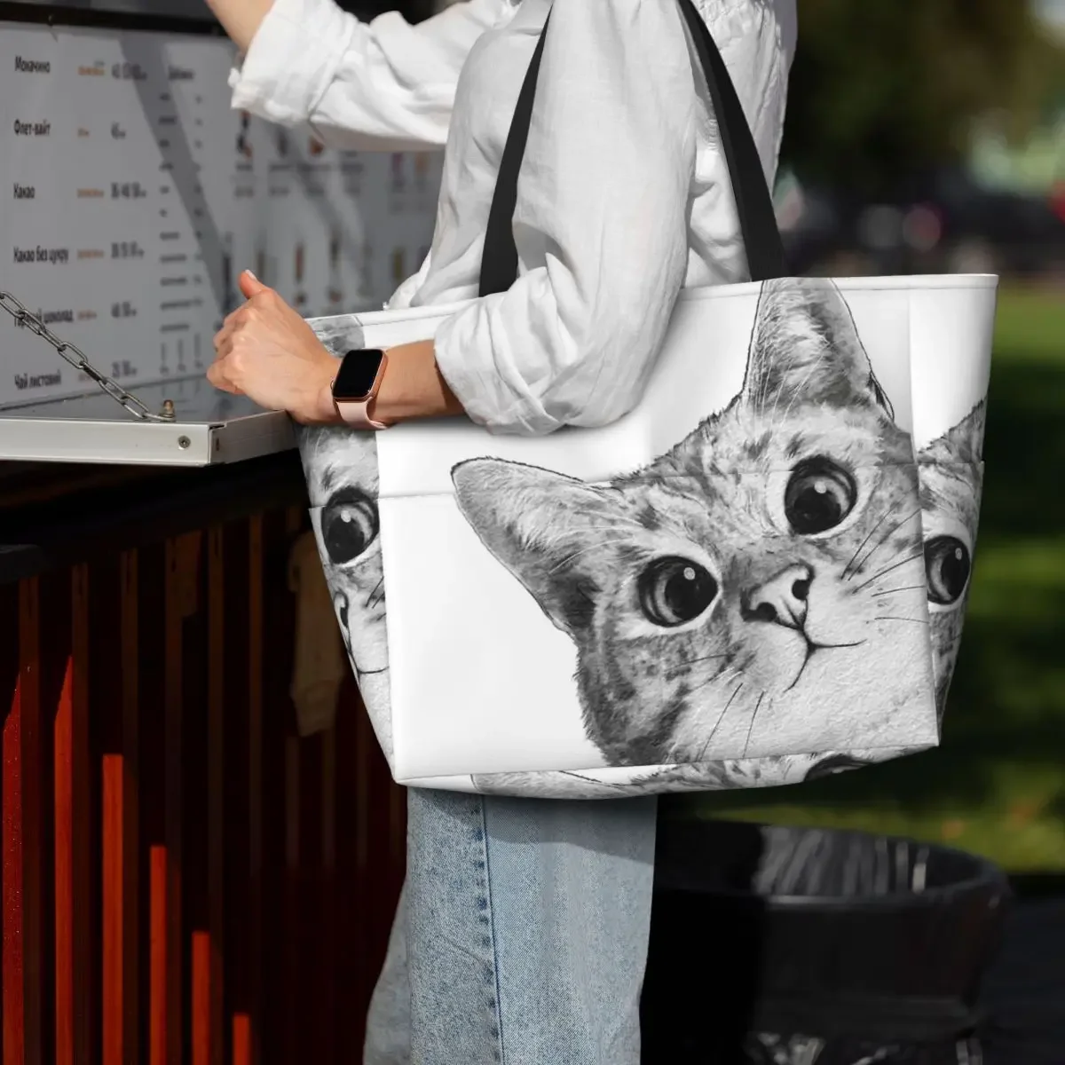 

Sneaky Cat Beach Tote Bag Sport Gym Yoga Duffle Large Tote Bag Women Travel Bag Fitness bag