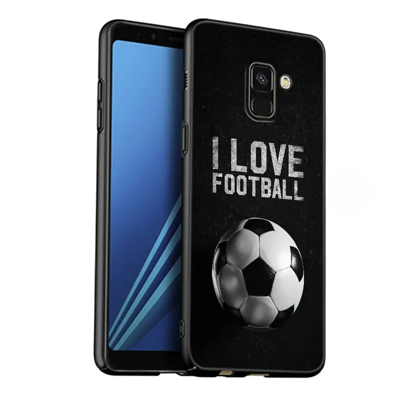 Fire Football Soccer Black Silicone Phone Case For Samsung Galaxy A01 Core A02 A03 A04 A05 M40 S A04E M04 4G M10 M11 M12 M22 M42