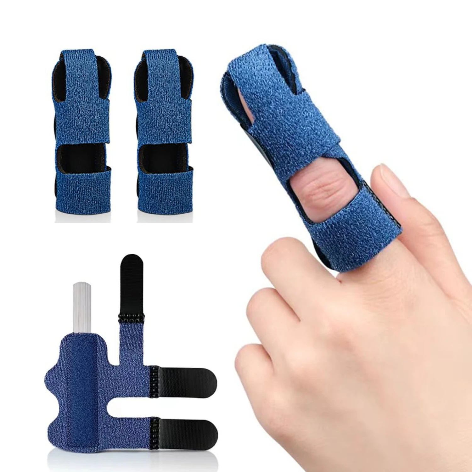 

Enhanced Pain Relief Ultimate Comfort Finger Splint Support Brace - Set of 2 Arthritic Finger Protectors - Superior Adjustable D