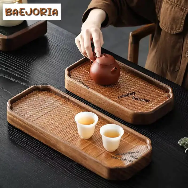 Luxurious Walnut Wood Water Storage Tea Tray Snack Plate Coffee Storage Board Teapot Support Dishes For Serving Tea Items Craft view 4