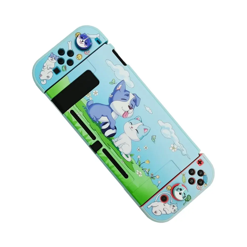 Case For Nintendo Switch OLED/NS Accessorie Joycon Rocker Cap 4pcs Cartoon Protect Case Cover For Switch Accessorie Console Game