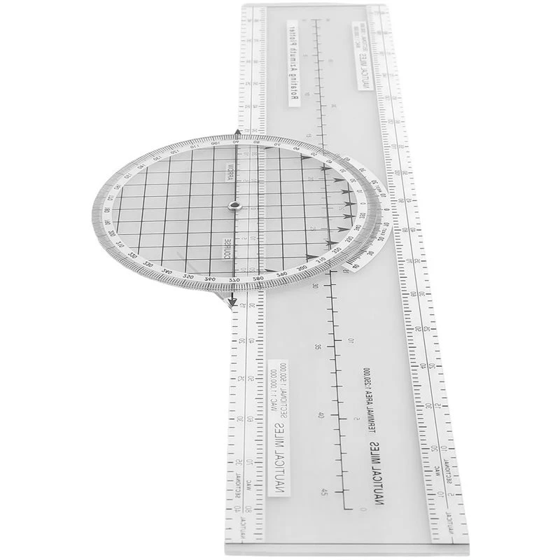 HOT-ABS 360-Degree Rotating Aviation Flight Navigation Plotter Slide Rule For Pilot Training