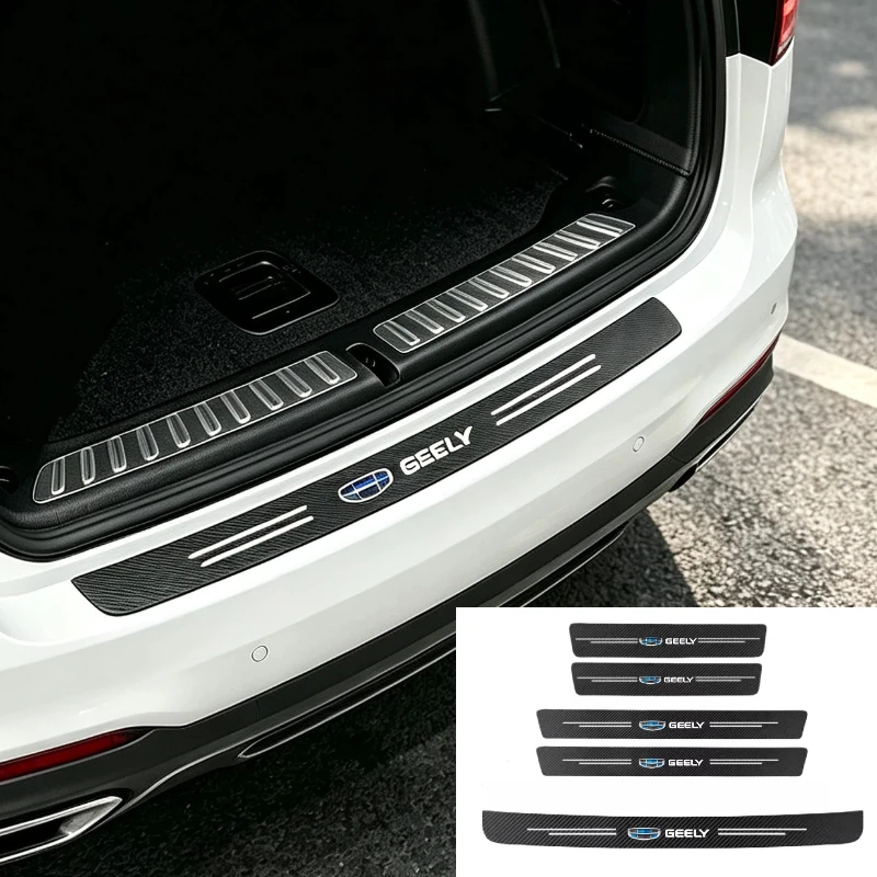 Carbon Fiber Car Door Trunk Protective Strip Sticker For Geely Atlas Coolray Emgrand EC7 EC8 X7 EX7 CK2 CK3 GL GS