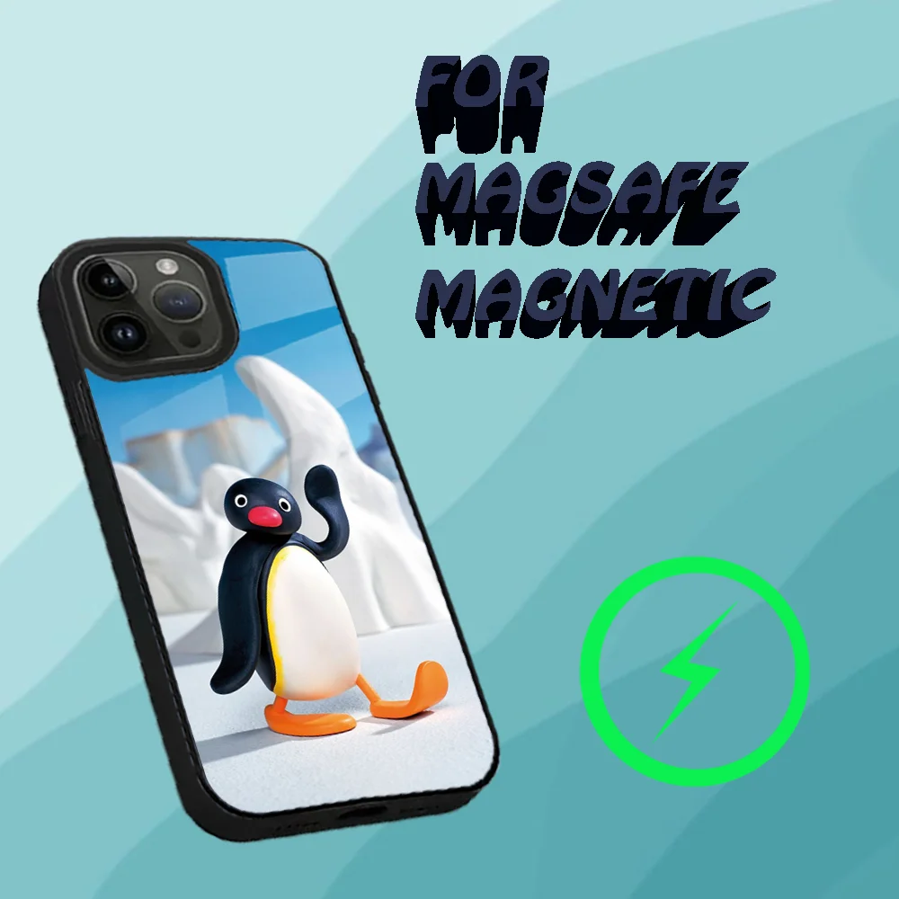 Cartoon P-Pingu Penguin Phone Case For iPhone 15,14,13,12,11,Plus,Pro,Max Mini Magsafe Magnetic Wireless Charging