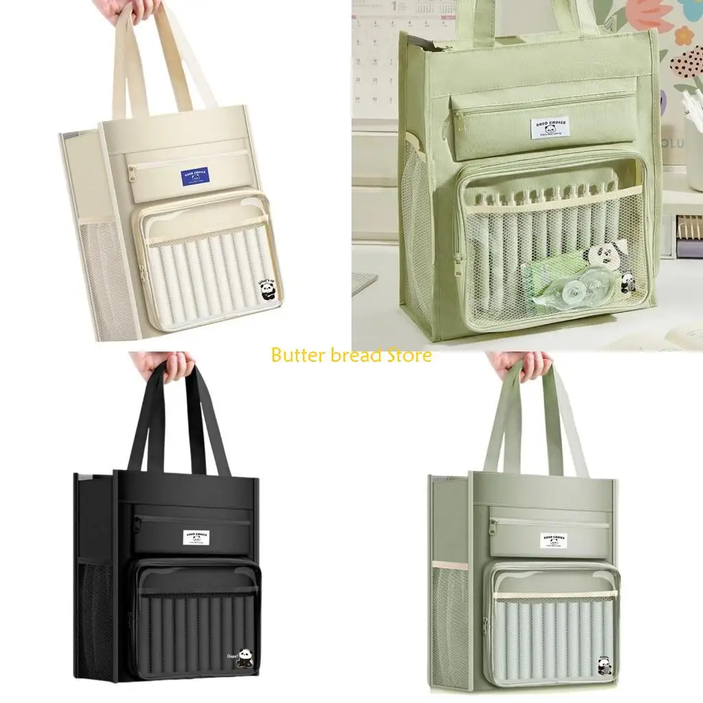 W89C Canvas File Organizers Bag Craft Organizers Bag for Student Teacher Officer