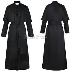 4 Colors Medieval Renaissance Monk Robe Cloak Cosplay Costume Halloween Carnival Party Hoodied Wizard Priest Friar Cape
