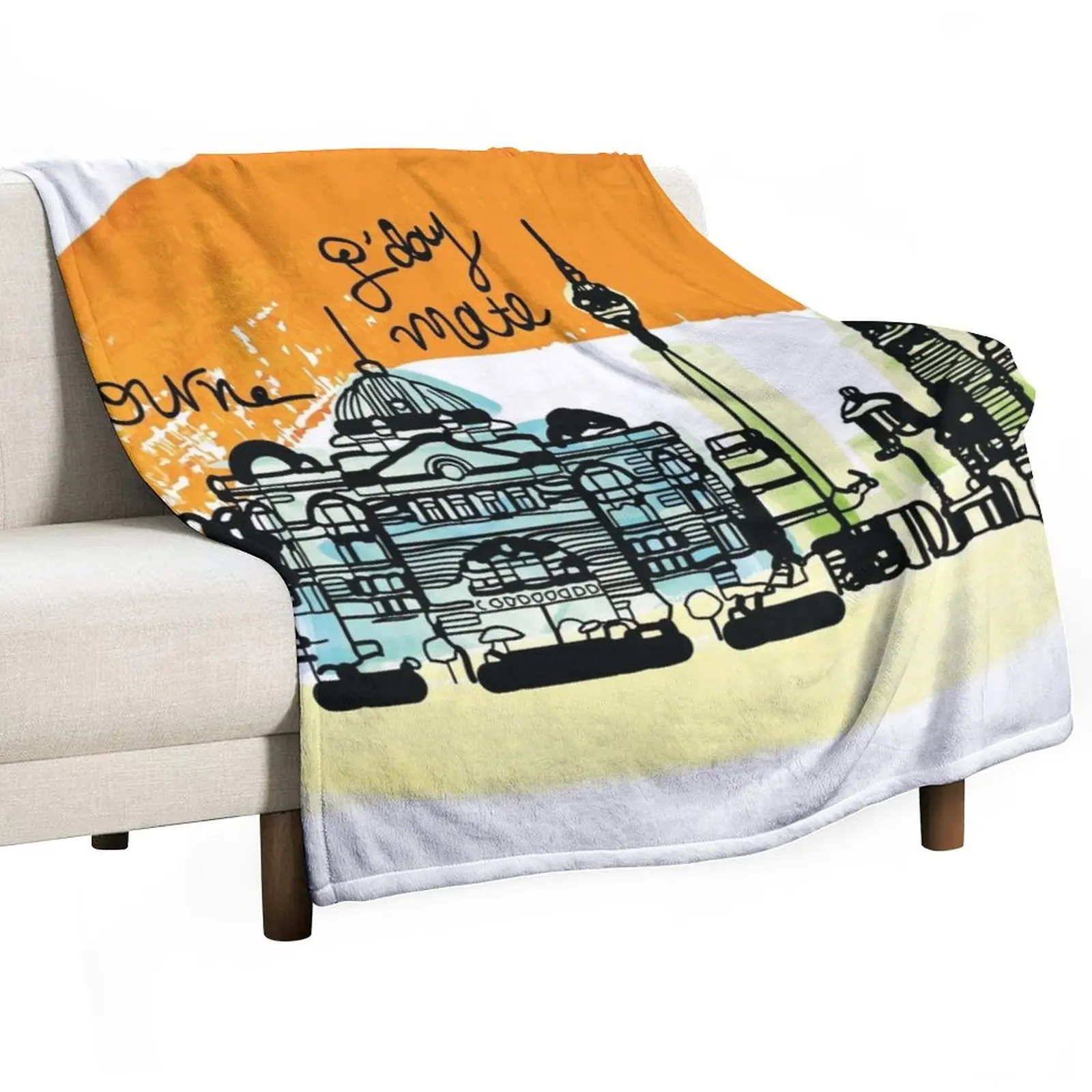 Melbourne Throw Blanket wednesday Plush manga Blankets