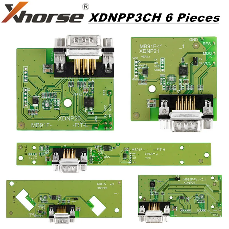 

Xhorse XDNPP3CH 6 Pieces for Honda/Hyundai/Kia Solder Free Adapters for Mini Prog and Key Tool Plus