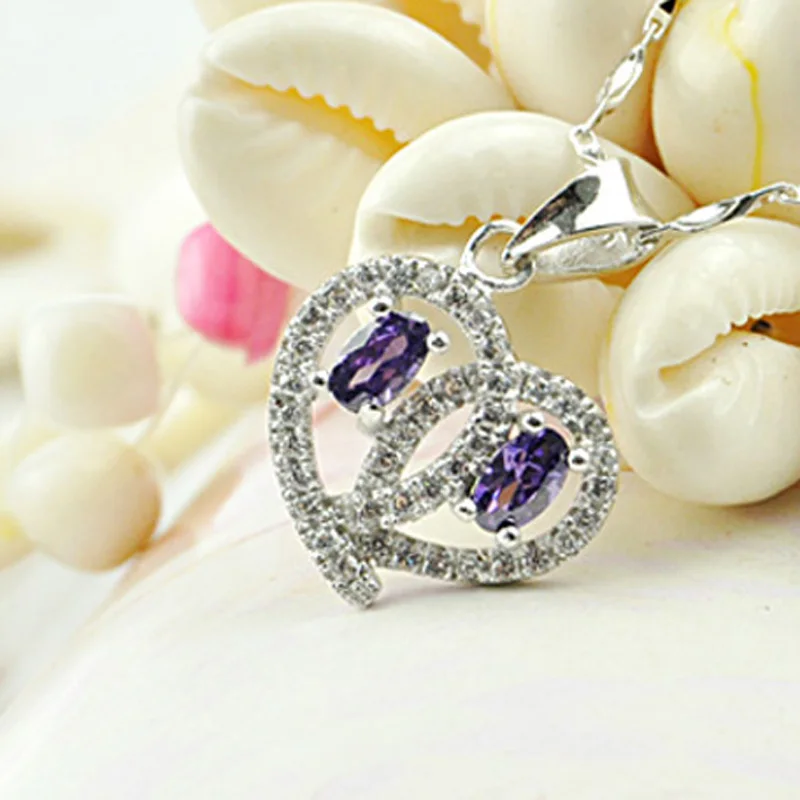 

Luxury Zircon Pendant 925 sterling silver heart pendant without chain ladies social work day wedding accessory