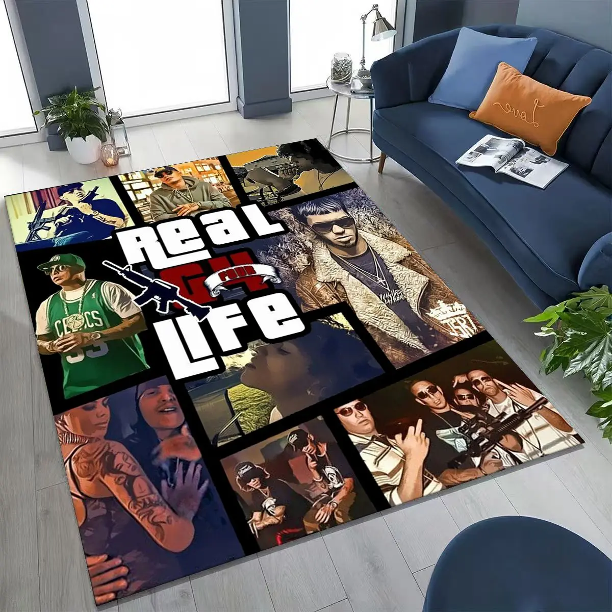 Anuel AA  Hip Hop Rapper Singer Rug for Bedroom Living Room Sofa Home Doormat Decor, Large Kids Play Non-slip Floor Mat Gift - view 6