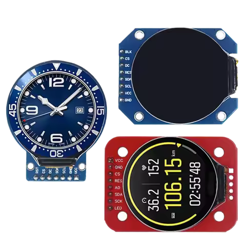 1-2PCS TFT Display 1.28 Inch LCD Display Module Round RGB 240*240 GC9A01 Driver 4 Wire SPI Interface 240x240 PCB For Arduino