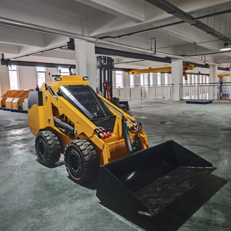 Wheel Skid Steer Loader Compact Wheel Loader | Diesel Powered CE Certified | for Farm Construction Landscaping