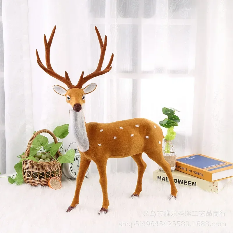 

Simulation Plush Reindeer Ornament Christmas Deer Elk Table Desktop Decorations Home New Year Ornaments Kids Gifts