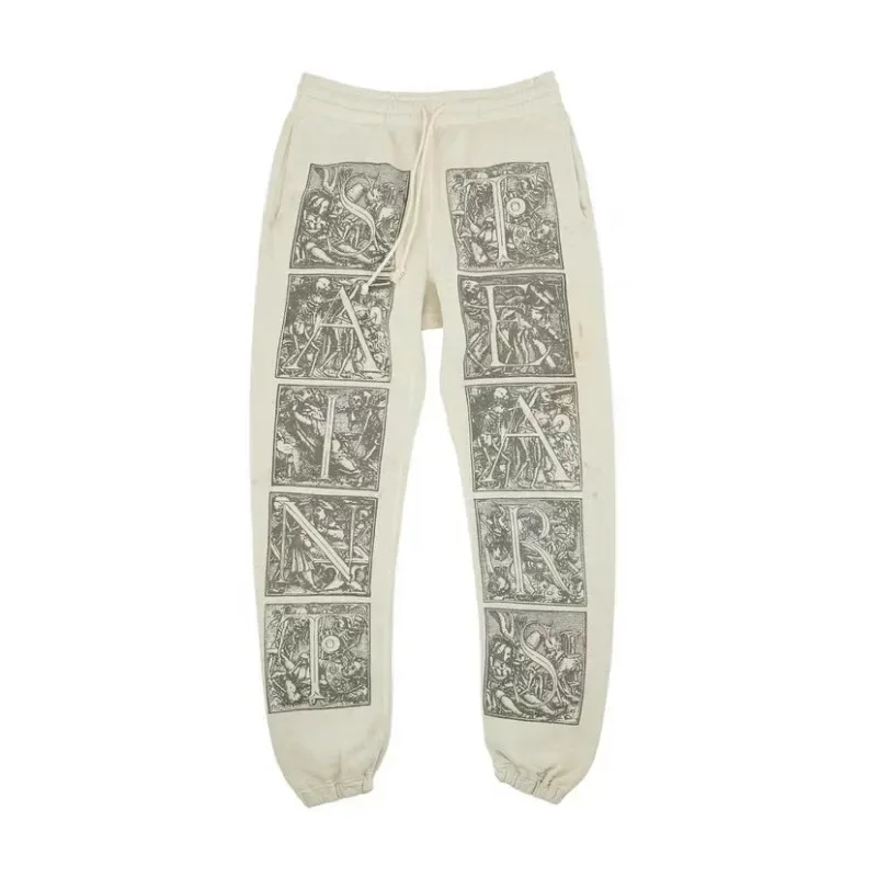 

23ss SAINT MICHAEL Oversized Sweat Pants Women Graffiti Logo Joggers Drawstring Men Pants