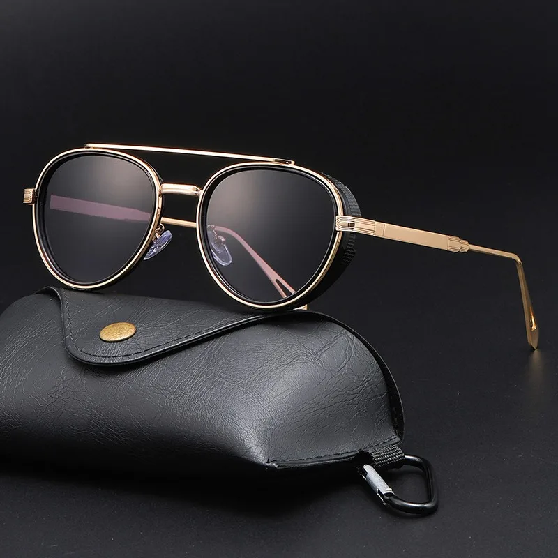 

2026 New Luxury Steampunk Sunglasses, Metal Frame Oval Vintage Glasses, Fashion Sunglasses for Women, Driving Sunglasses for Men
