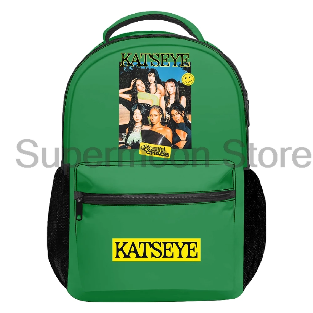 Katseye Beautiful Chaos Graphic Backpack Men Women Rucksack Casual Travel Bag Unisex Outdoor Daypack 4