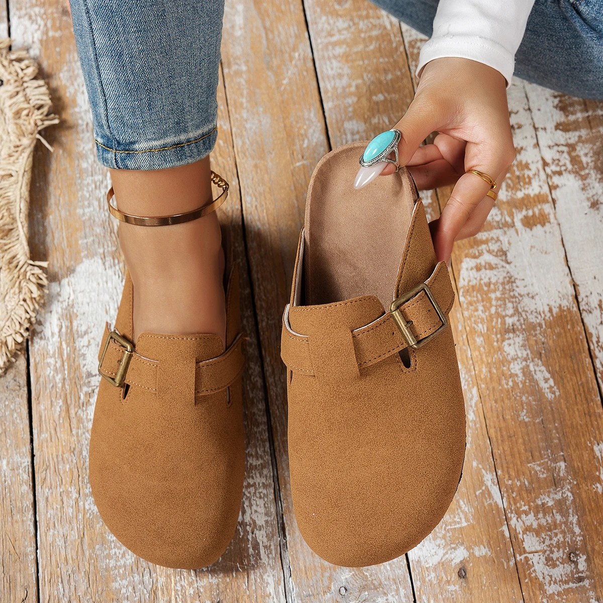 Sandal Wanita Sepatu Mules Kas - Slip On Mule Flat ulasan dan harga