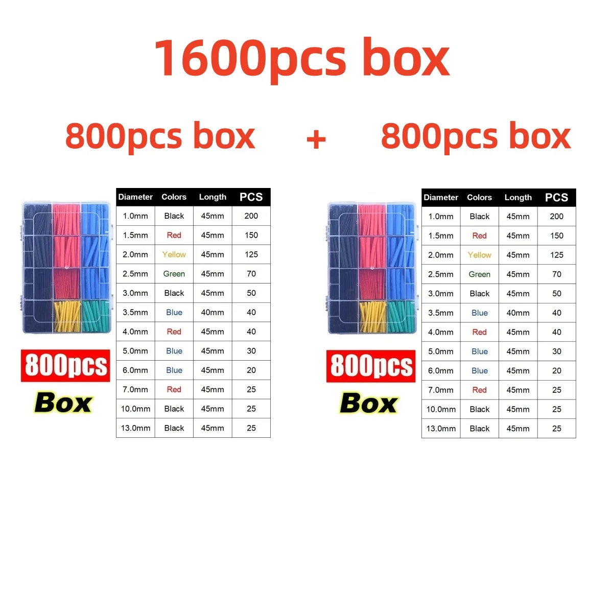 1600/127 قطعة أنابيب الانكماش الحراري أنبوب مقاوم للحرارة مجموعة تغليف الانكماش الحراري سلك توصيل كهربائي التغطيه العازلة #6