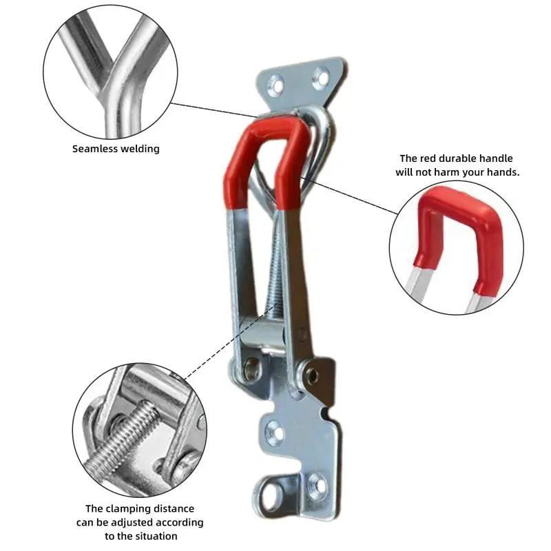 2/4pcs/lot 10.5/33.5mmStainless Steel Cabinet Boxes Spring Loaded Catch Toggle Clamp Hasp Lock For Chest Box Gift Suitcase