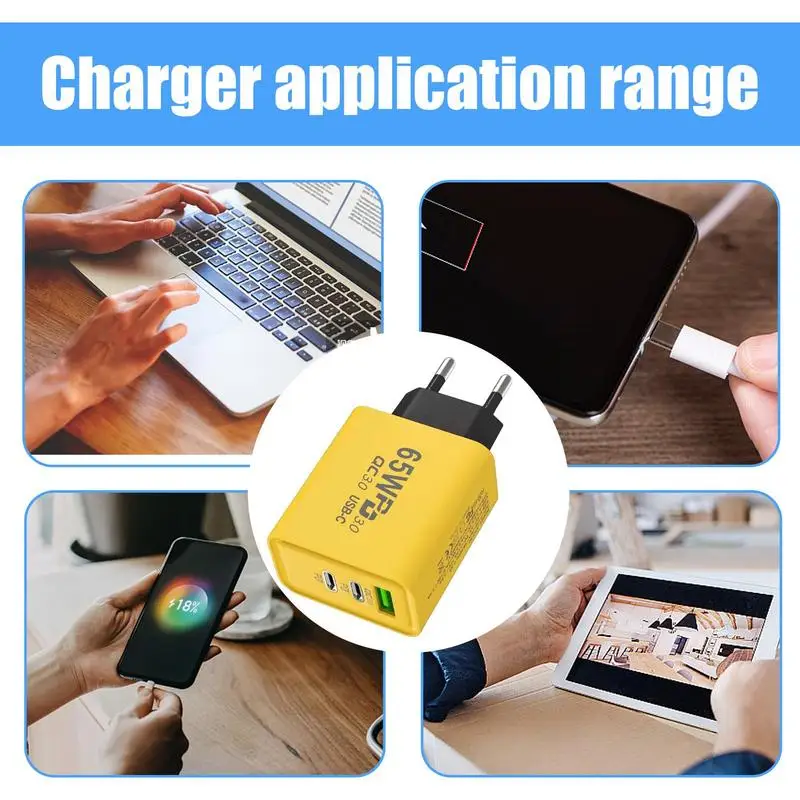 65W USB Power Adapter Multi-Port PD Charging Adapter USB Type C Charger Phone Fast charge Station For Xiaomi iPhone 13 Samsung