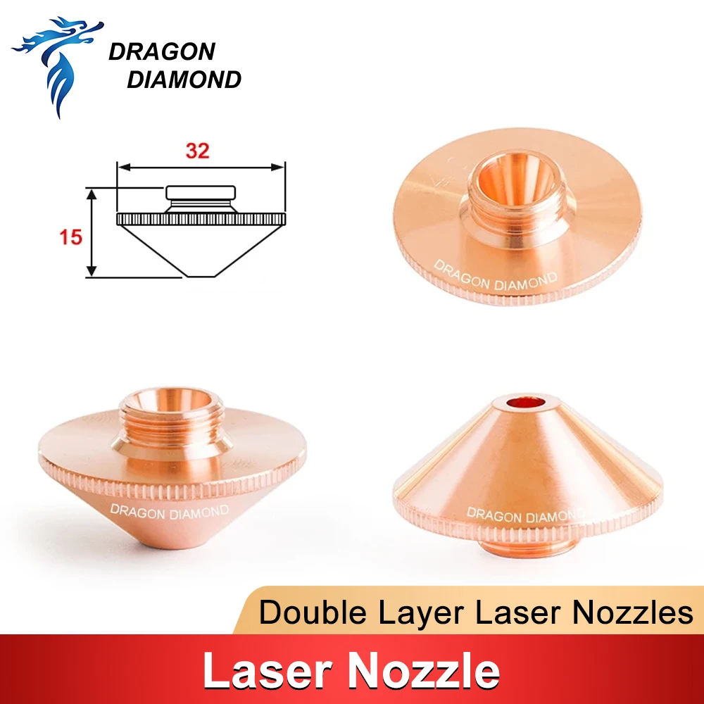 Laser Cutting Nozzle Single Double Layer Dia.32mm For Precitec WSX Raytools CNC Fiber Laser Head Nozzle Cutting Welding Machine