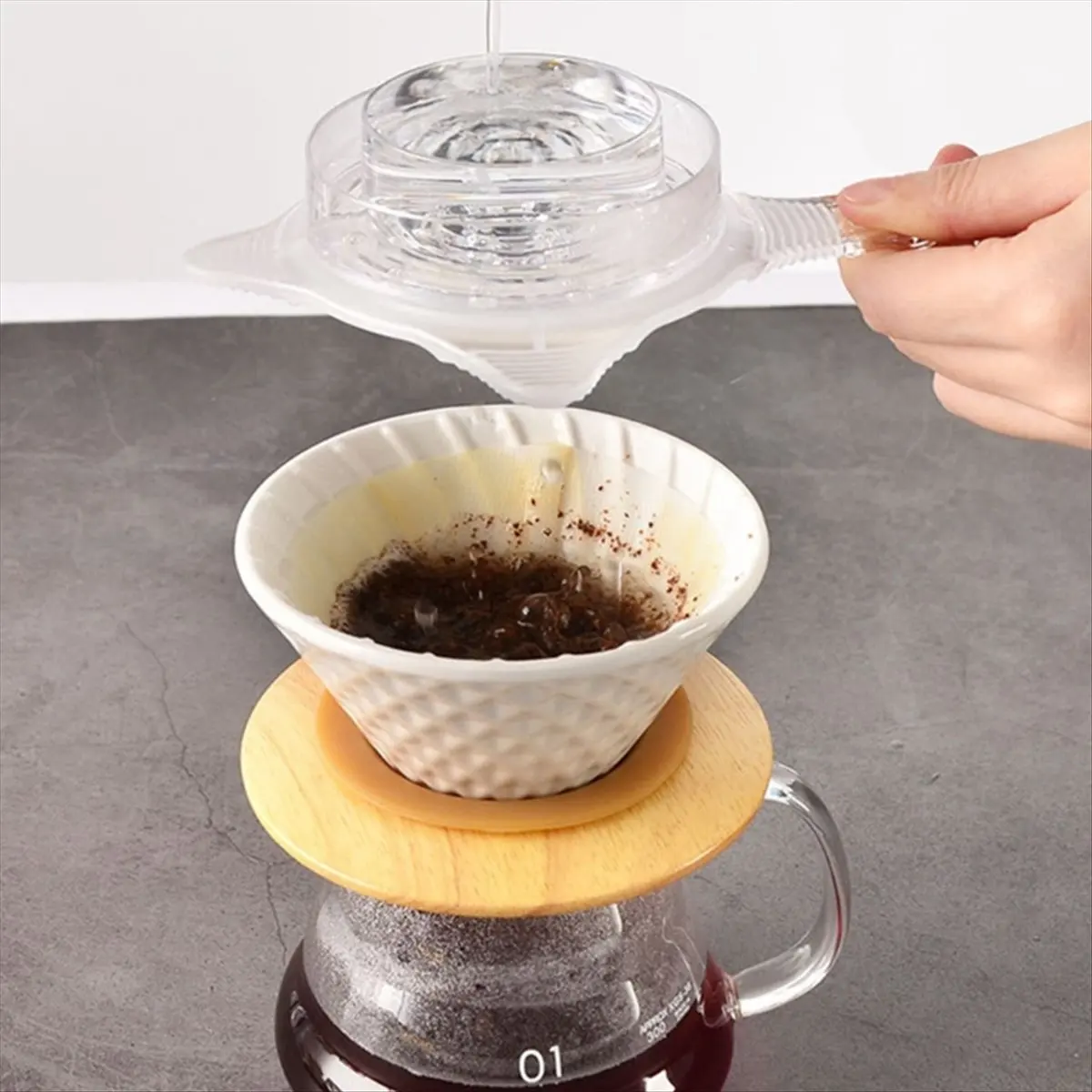 LUCK Hand Pour Coffee Shower Drip Filter, Coffee Filter Drip, Evenly Assist Reusable Extraction Cup, Coffee Accessories