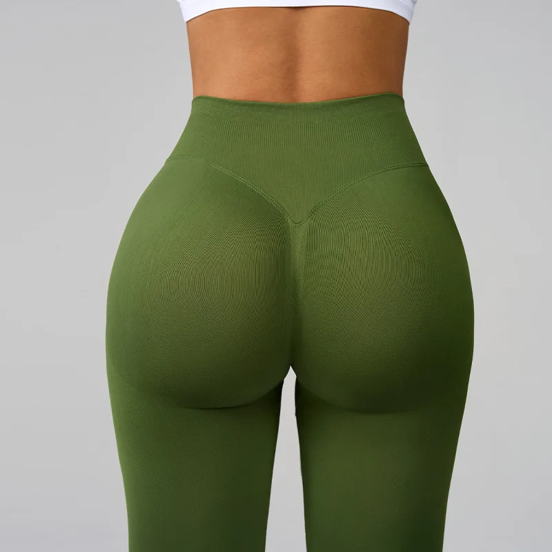 النساء اليوغا طماق الوركين رفع الصالة الرياضية طماق سلس بنطلون رياضي عالية الخصر اللياقة البدنية طماق فقاعة بعقب تجريب تشغيل السراويل