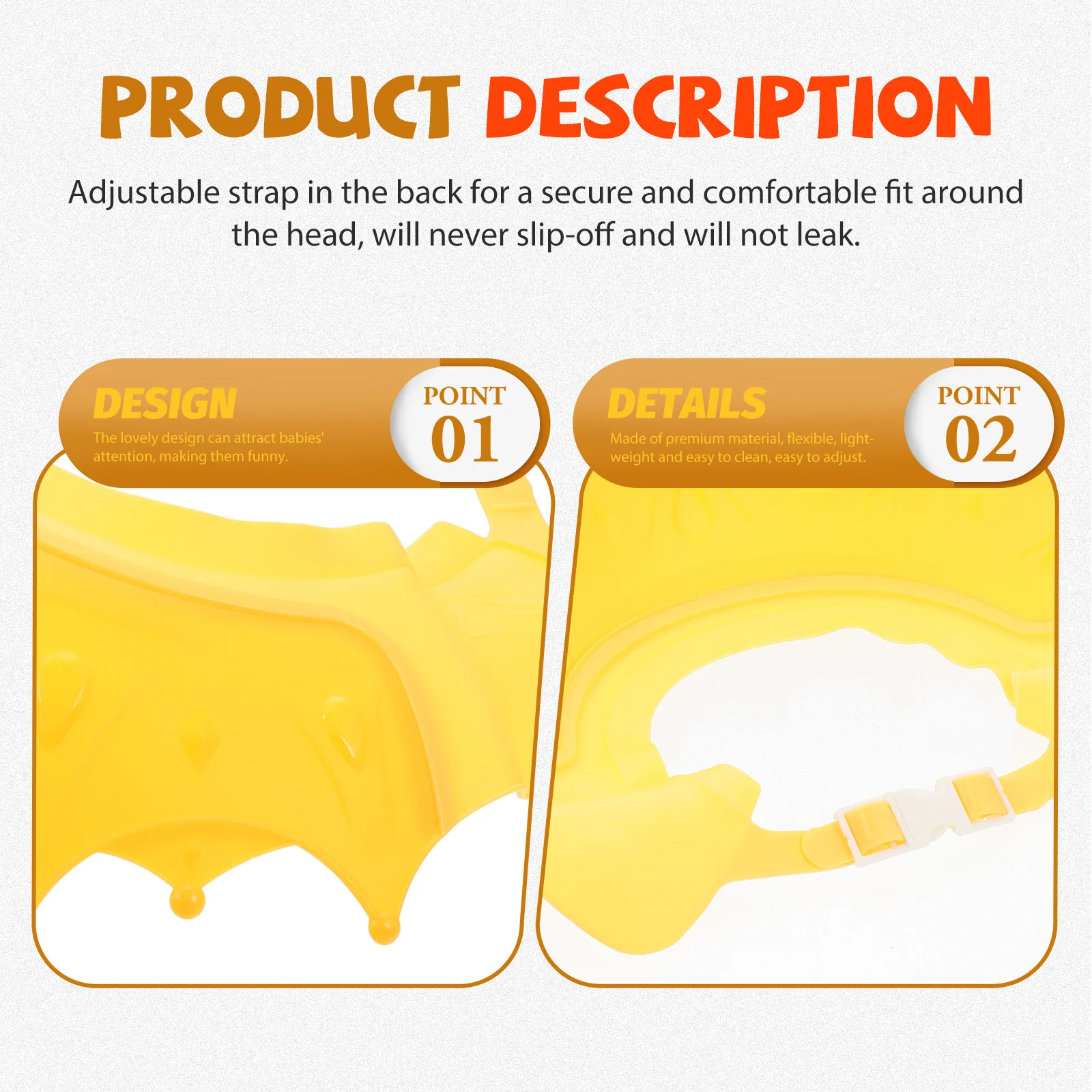 قبعة غسيل شعر الأطفال، قبعة استحمام للأطفال، قبعة شامبو مقاومة للماء قابلة للتعديل لحلاقة الشعر وحماية من الشمس، قبعات حمام للأطفال #1