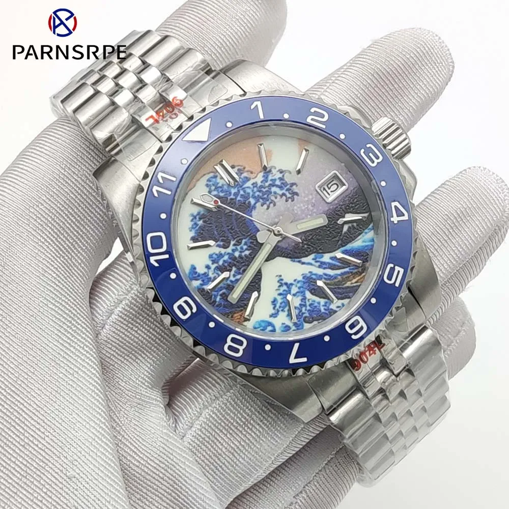 Men's New Mechanical Watch Night Fully Luminous Aseptic Dial NH35 Movement Sapphire Glass Water Resistant Crown Fashion Watch