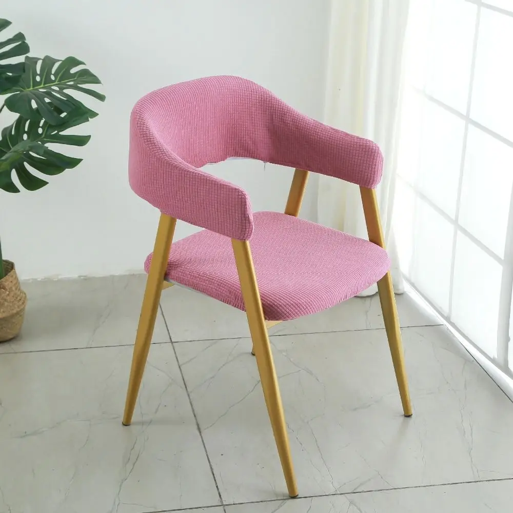 Stretch Fabric Split Chair Cover Thickened Texture Thick Armchair Slipcover Open Back Style Dustproof Dining Chair Cover