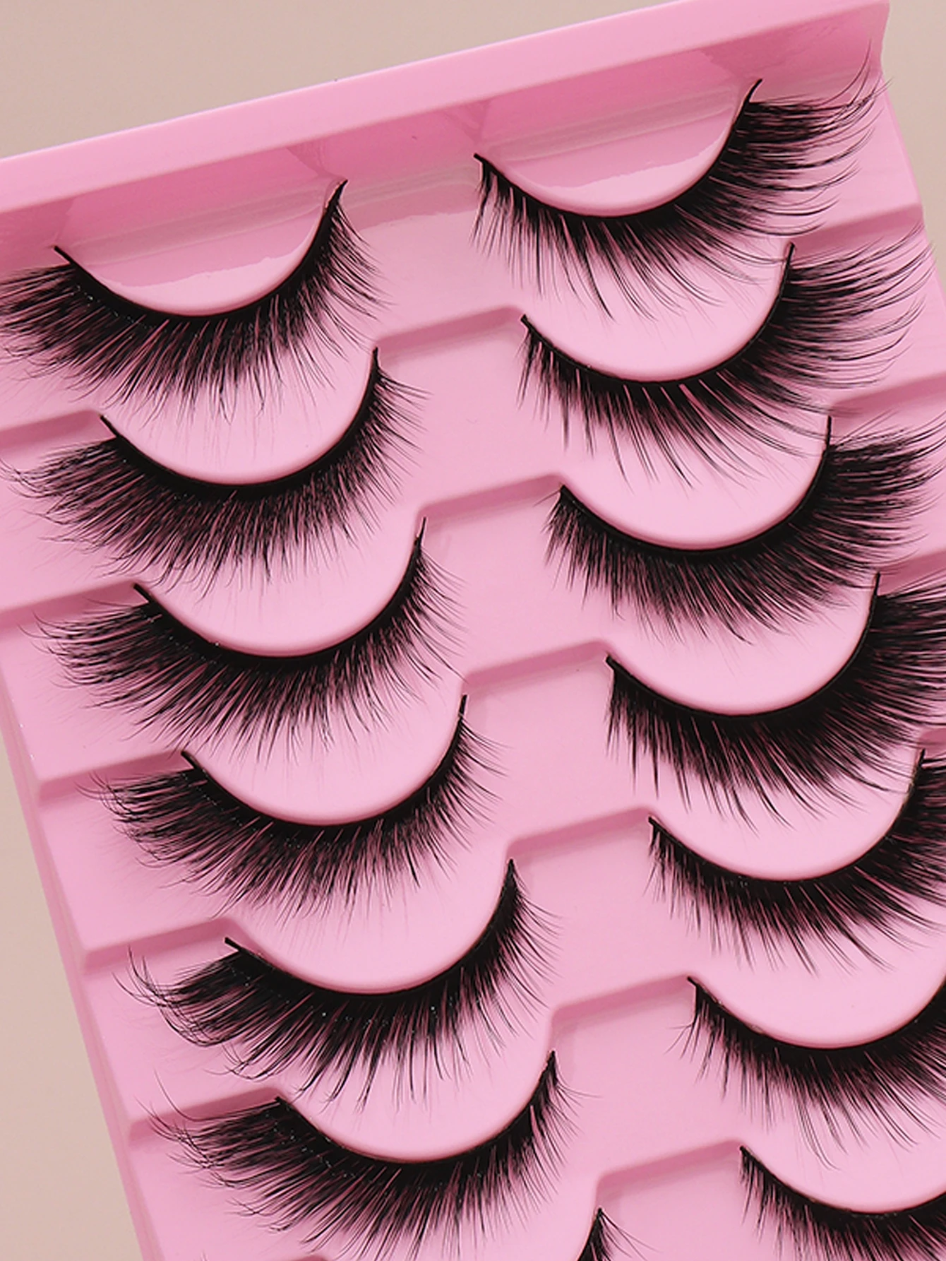 10 أزواج من الرموش الصناعية الطبيعية رقيق ناعم مائل رموش صناعية سوداء رقيقة وطويلة رموش صناعية سميكة #5