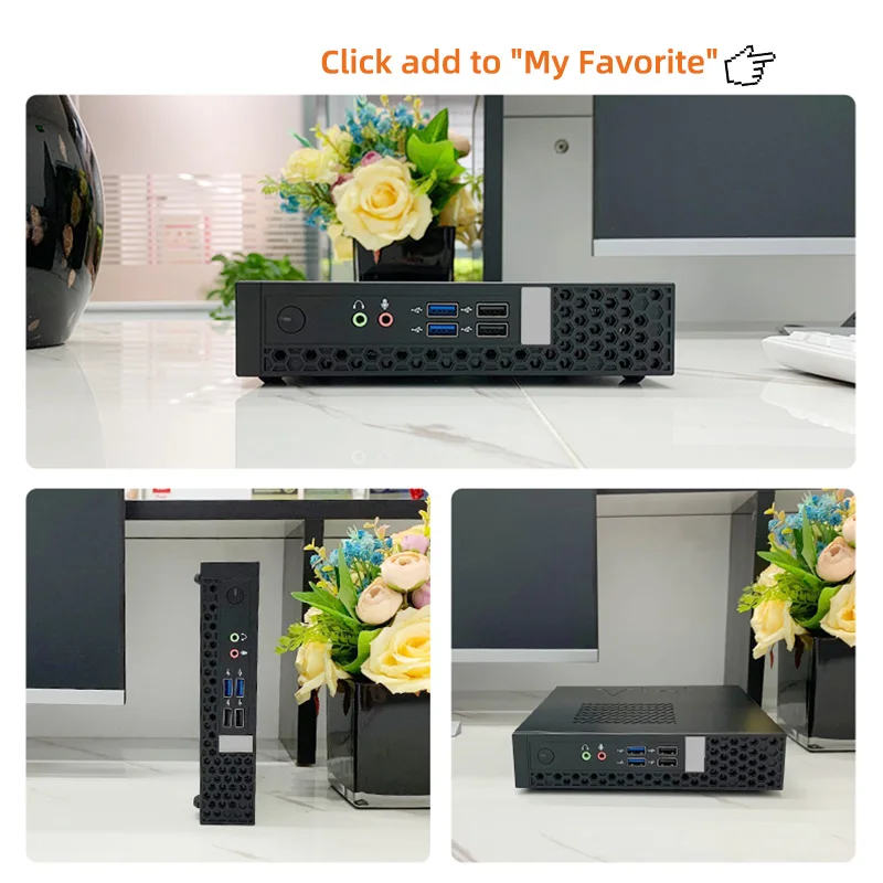 كمبيوتر صناعي صغير Core I3 2350M I5 I7 Cpu 8G 12V Minipc 2 * Rs232 Com Win10 كمبيوتر مكتبي صغير