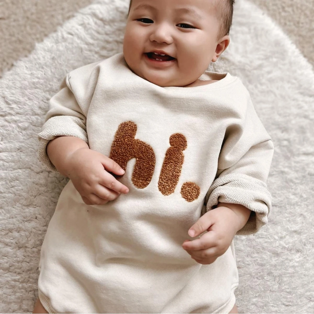 Autumn Newborn Baby Boys Girls Rompers Infant Kids Cotton Long Sleeve Letter Embroider Jumpsuits 0-18M