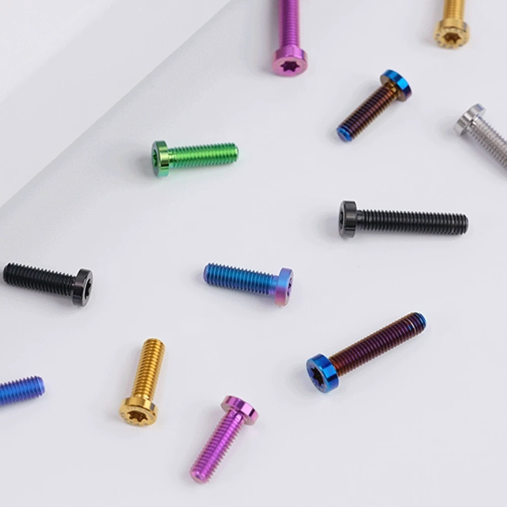 Gold blau schwarz ti m6x20/30mm Head-10mm gr5 titan legierung tc4 t30 torx kopfs ch rauben für motorrad scheiben brems platte – Detail 3