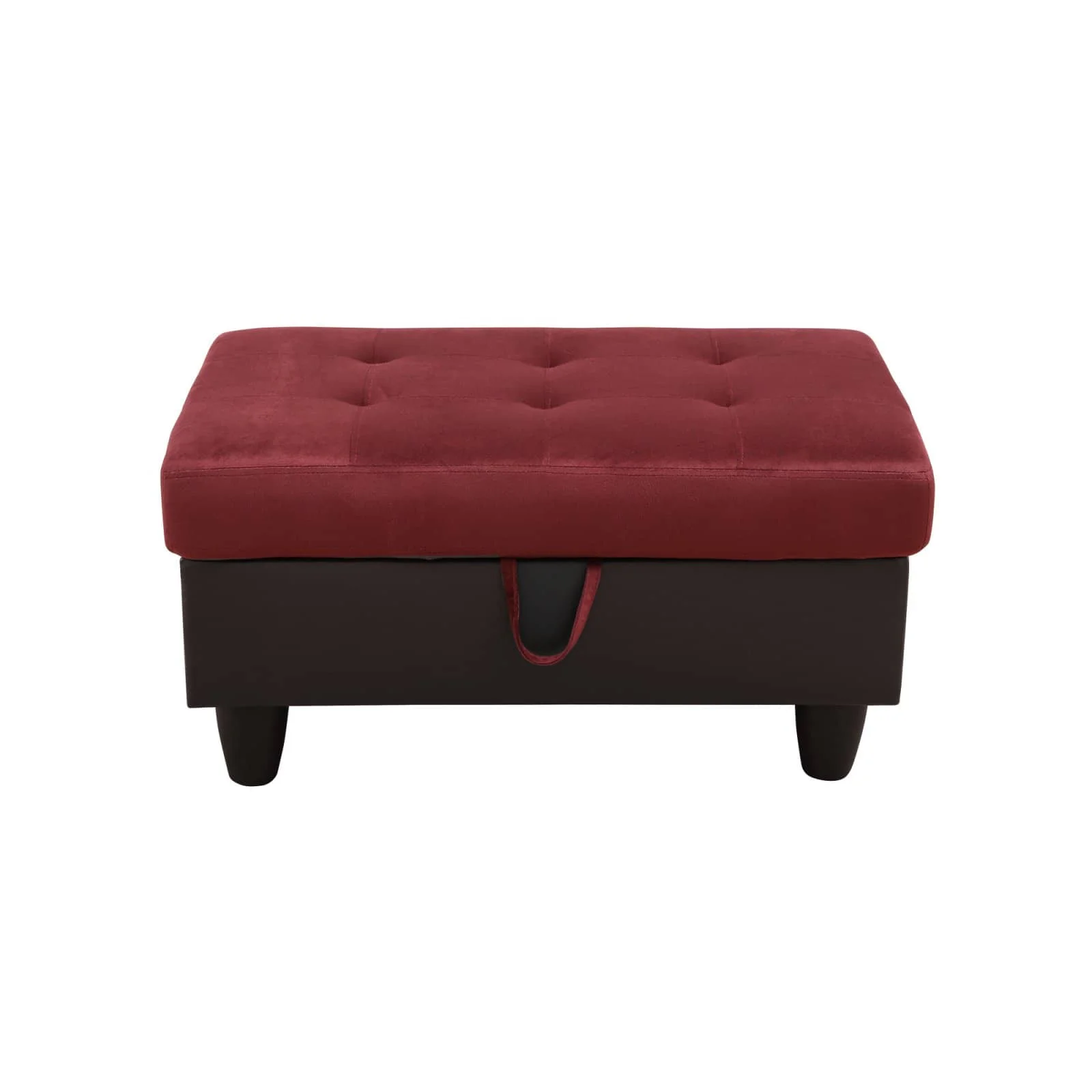 Multi Functional Red Flannel Ottoman with Storage Space and Easy to Clean Footrest for Living Room Multi Functional Furniture