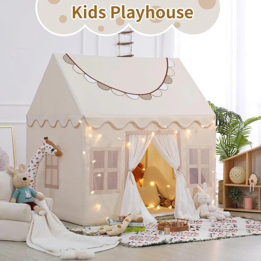 Tenda de brincar Wilwolfer para ambientes internos - Tenda de brincar para crianças internas Tenda grande para crianças pequenas para casa de brinquedos Presente de aniversário para meninos e