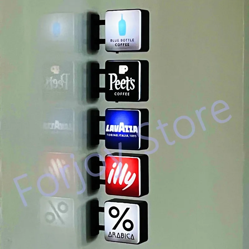 العالم الكلاسيكي القهوة شعار ضوء علامة مغناطيس الثلاجة الإيطالية أرابيكا لافاتزا الأزرق زجاجة النعناع القهوة ديكورات المنزل هدية