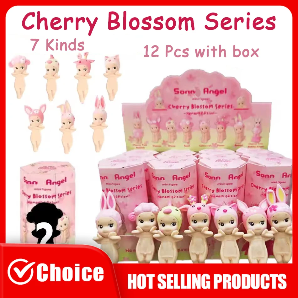 

Sonn Angel Cherry Blossom Mini Anime Figure Blind Box Mysteries Surprise Gift for Kids Collectors Kawaii Cute Japanese Style